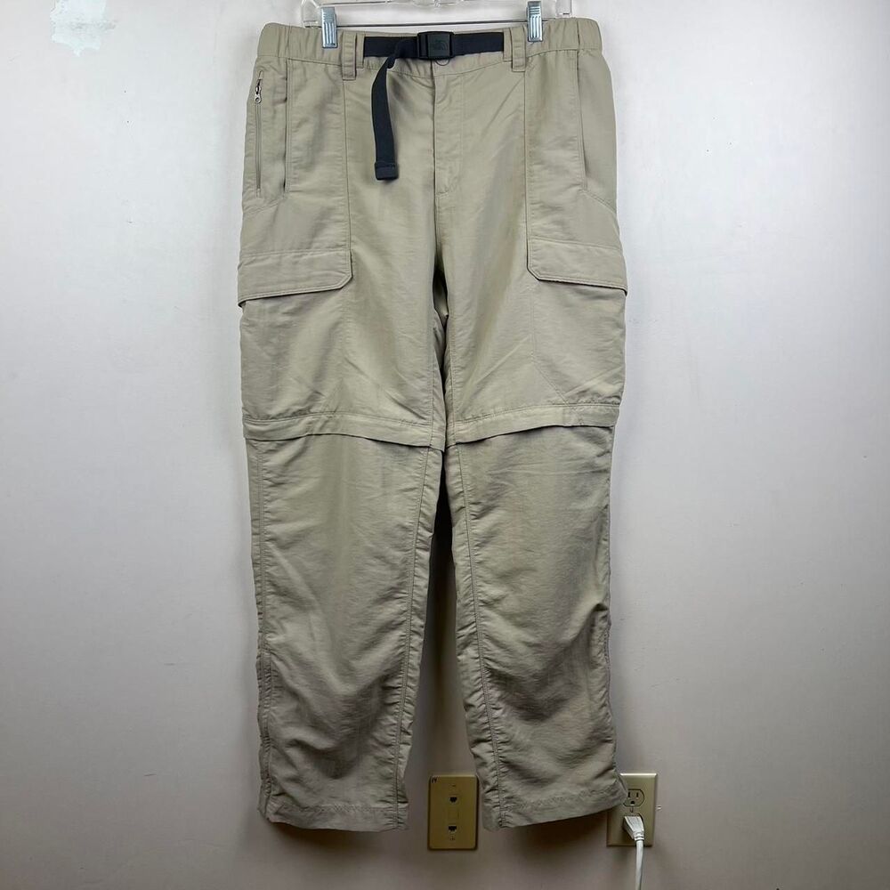 The North Face Convertible Pants Tan & Cream With Adjustable Waist Size L